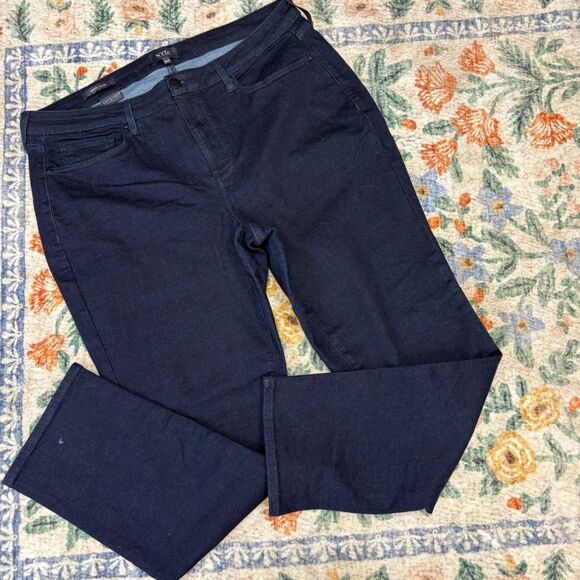 NYDJ Jeans Womens 16 Sheri Slim Dark Wash Lift Tuck Stretch Comfort - Picture 1 of 5